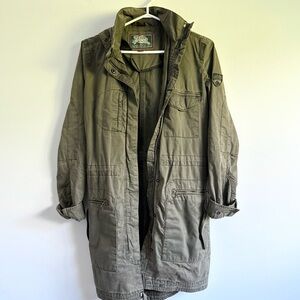 Vintage Trench-Style Olive Light Roots Jacket